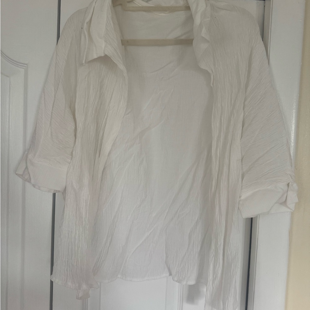 SHEIN White Button Down Shirt